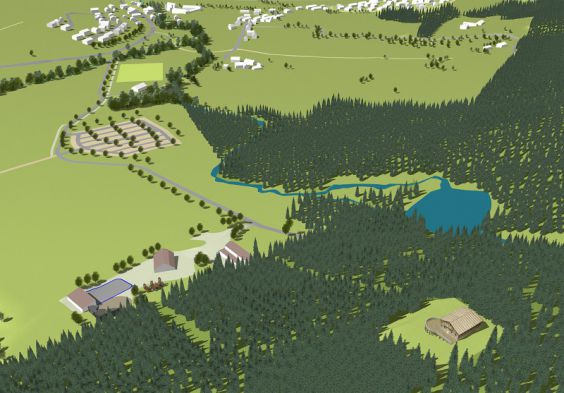 Die Gesamtübersicht zeigt den geplanten Bayerwald-Familienpark Neukirchen
